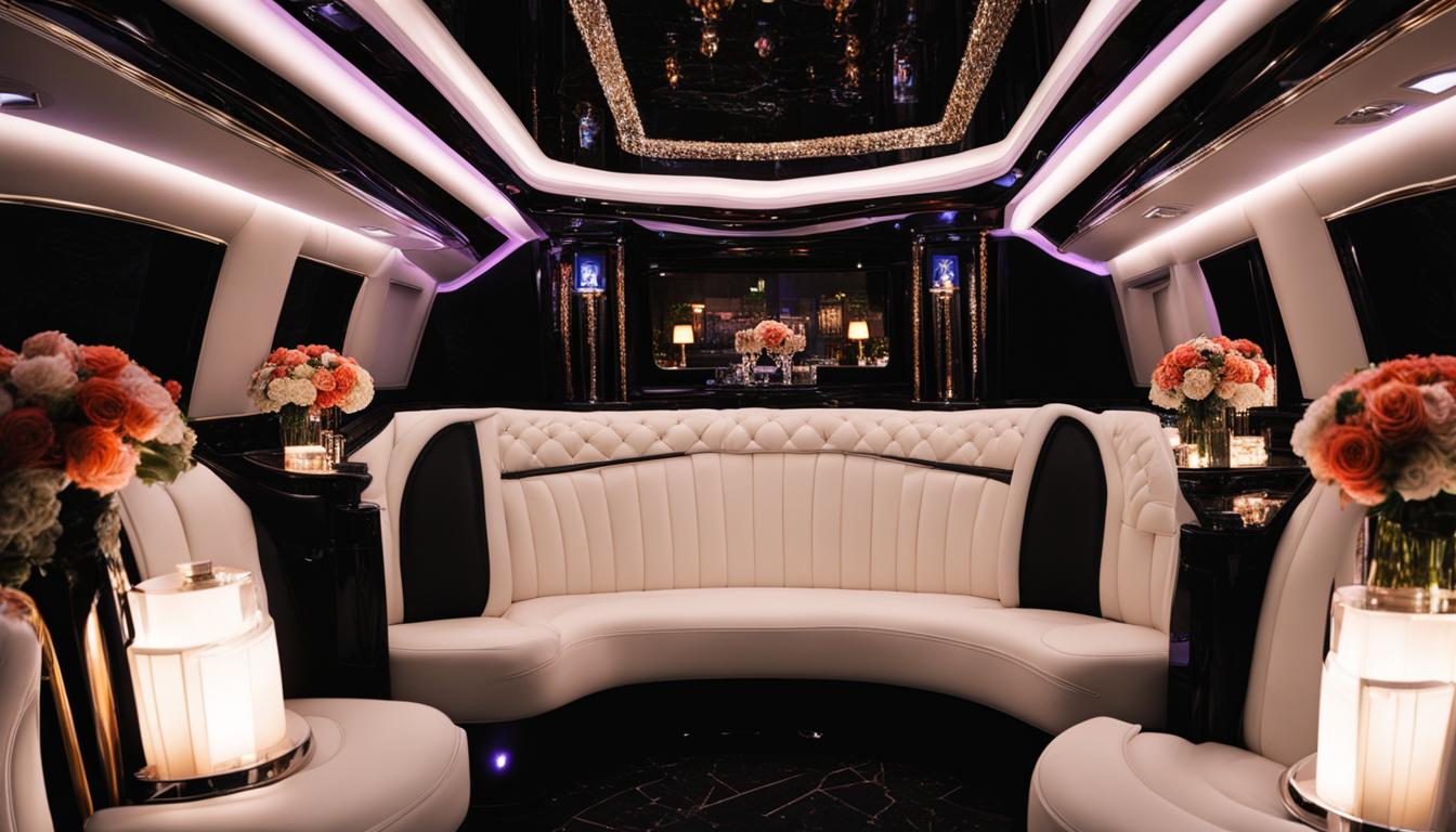 Custom wedding limousine interior decoration